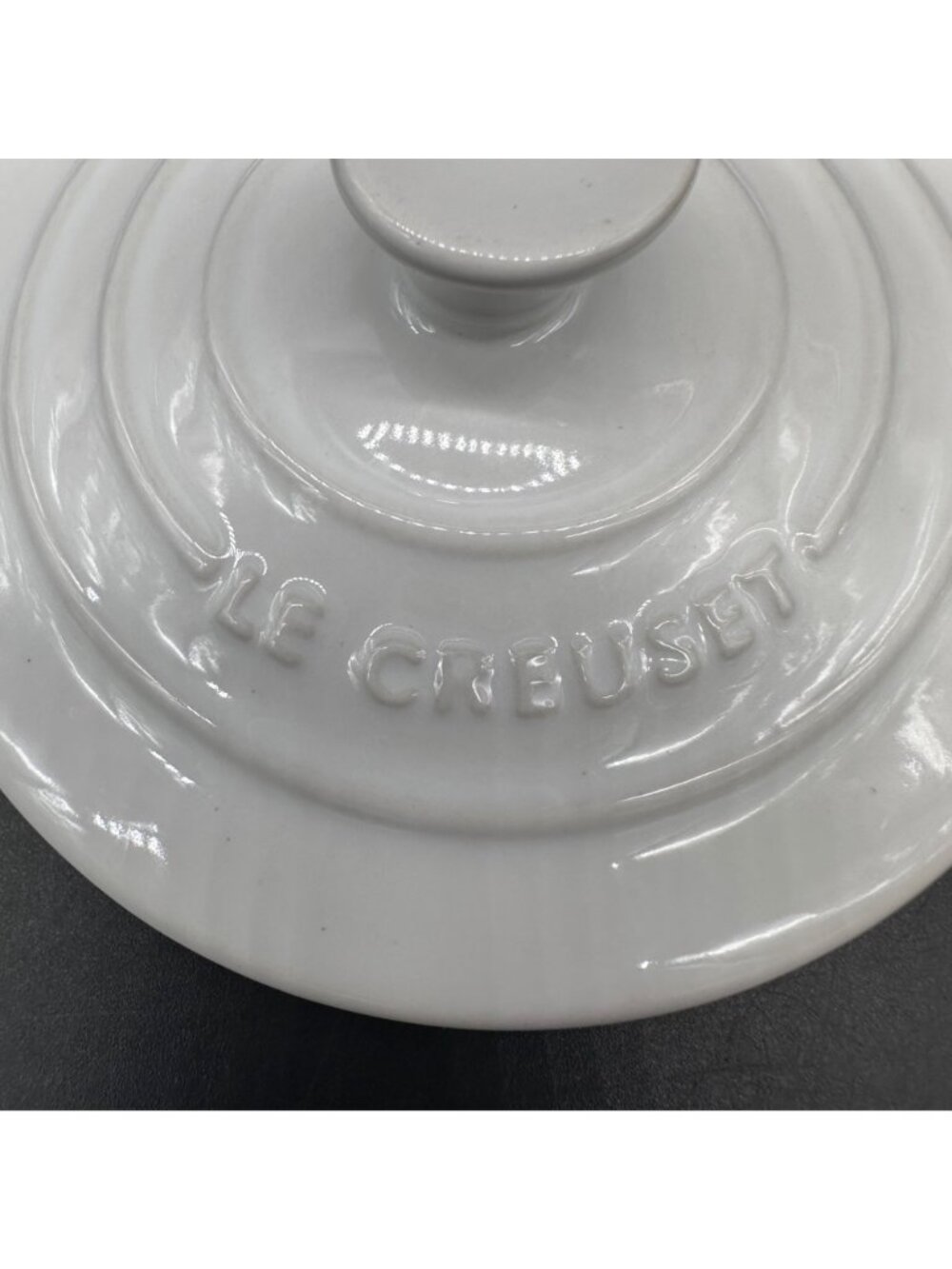 Le Creuset Mini Cocotte White Stoneware Casserole Dish Dutch Oven 8oz Pan Pot - Picture 6 of 9